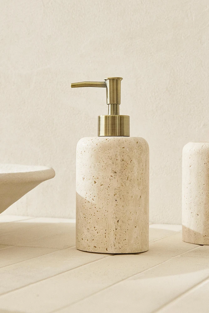 BEIGE MARBLE SOAP DISPENSER