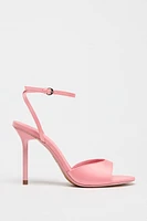 SATIN HEELED SANDALS
