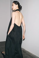 100% LINEN HALTER DRESS ZW COLLECTION