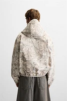 ABSTRACT PRINT DENIM JACKET