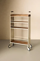 METAL AND WOOD STORAGE CART