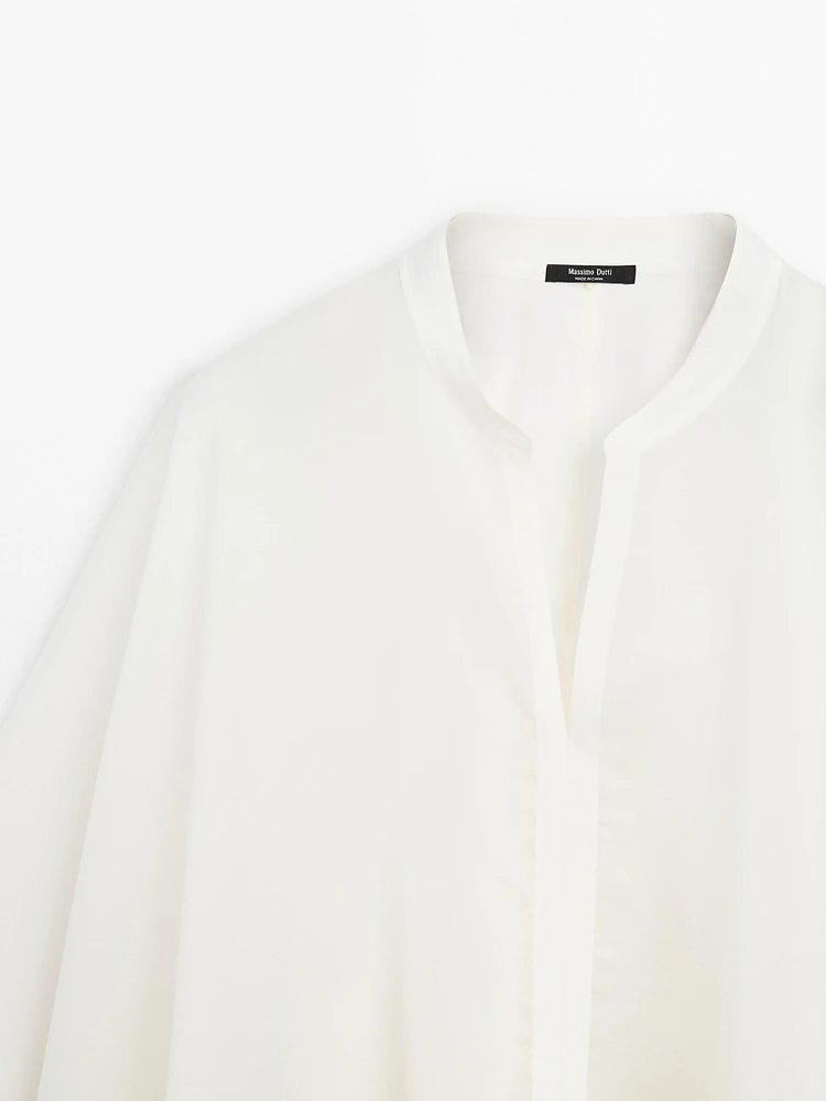 Semi-sheer long flowing shirt