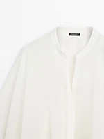 Semi-sheer long flowing shirt