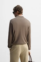 KNIT WOOL-COTTON POLO SHIRT