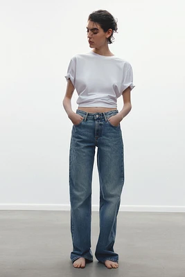 TRF MID-RISE WIDE LEG JEANS