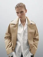 Water repellent classic trench coat