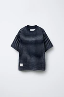 ENSEMBLE T-SHIRT ET BERMUDA EFFET SERVIETTE RAYURES