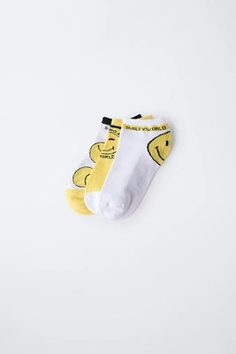 LOT DE TROIS PAIRES SOCQUETTES SMILEYWORLD ®