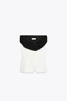 CONTRAST BUSTIER TOP
