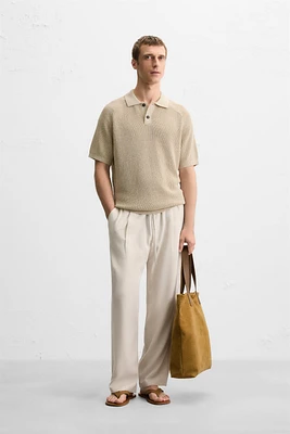 TEXTURED KNIT POLO SHIRT