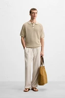 TEXTURED KNIT POLO SHIRT