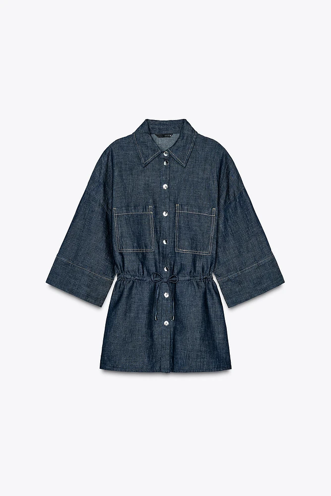 CHEMISE À CORDONS AVEC LIN