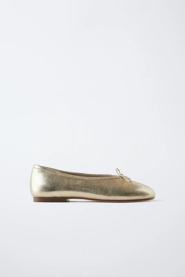 METALLIC BALLET FLATS