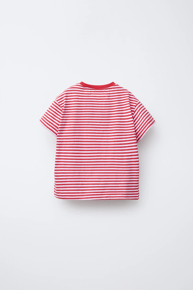 PATCH STRIPED T-SHIRT