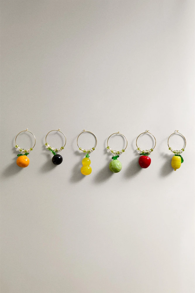 LOT MARQUE-VERRES FRUITS (LOT DE 6)