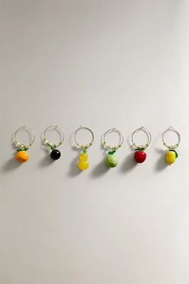 SET OF FRUIT GLASS CHARMS (SET OF 6)