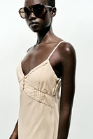 LINEN STRAPPY MIDI DRESS