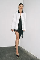 CONTRAST COLLAR OVERSHIRT ZW COLLECTION