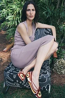 RIBBED MIDI BUTTON DRESS