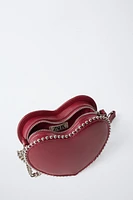 STUDDED HEART CROSSBODY BAG