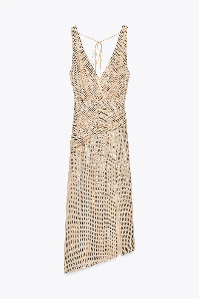 ROBE MIDI À SEQUINS