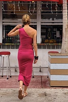 ASYMMETRIC DRAPED DRESS