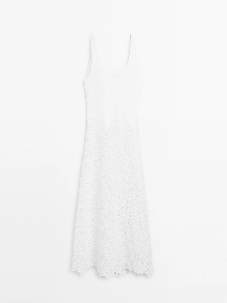 Robe midi ample en coton mélangé