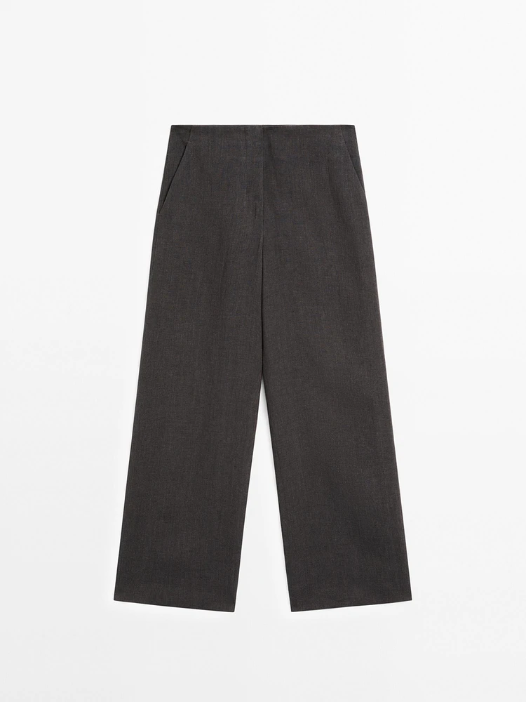 Pantalon straight léger 100 % lin
