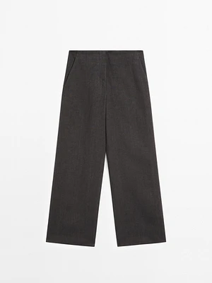 Pantalon straight léger 100 % lin
