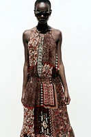 ROBE IMPRIMÉE FIL MÉTALLISÉ