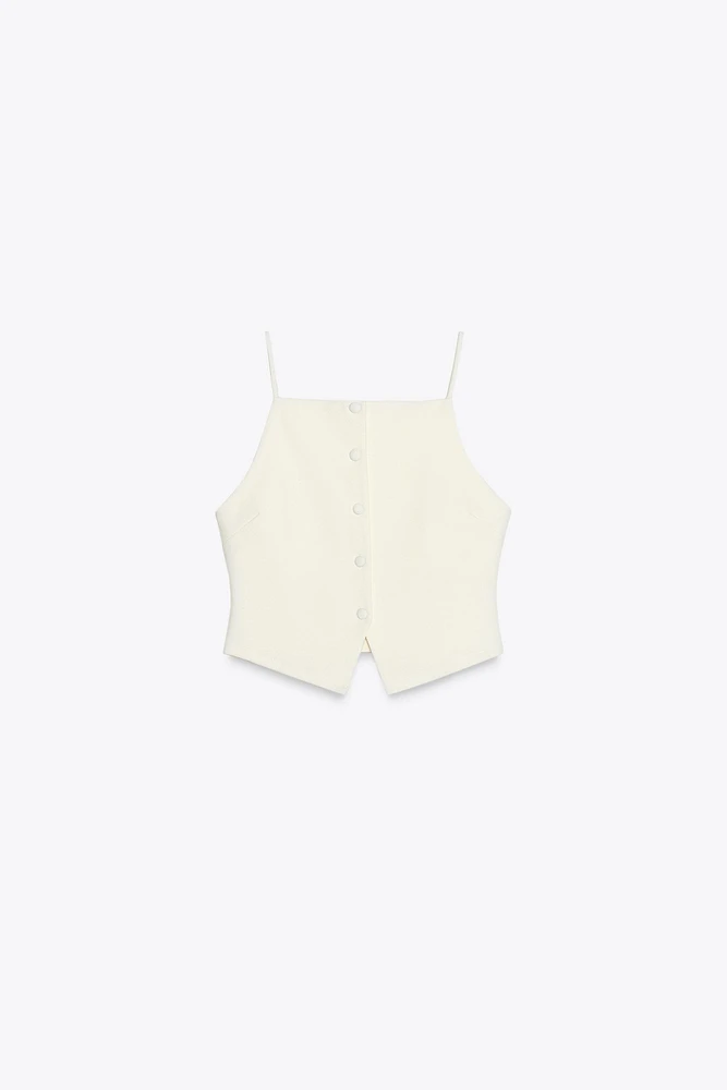 BUTTONED VEST TOP
