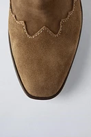 SUEDE COWBOY ANKLE BOOTS