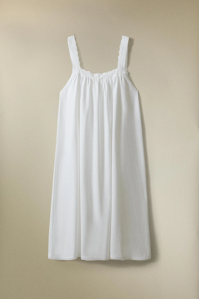 CHEMISE DE NUIT COTON DENTELLE