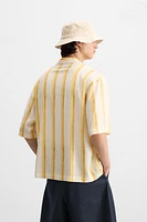 CHEMISE RAYURES VISCOSE ET LIN