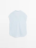 Blouse fluide col ouvert 100 % lin