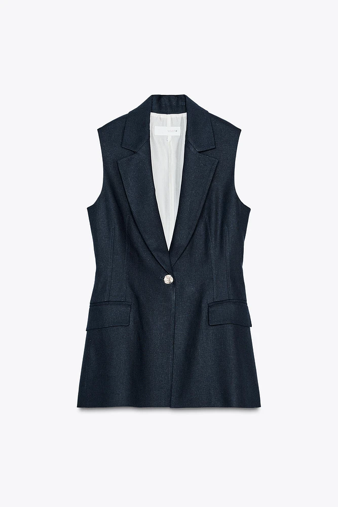 LINEN LONG VEST
