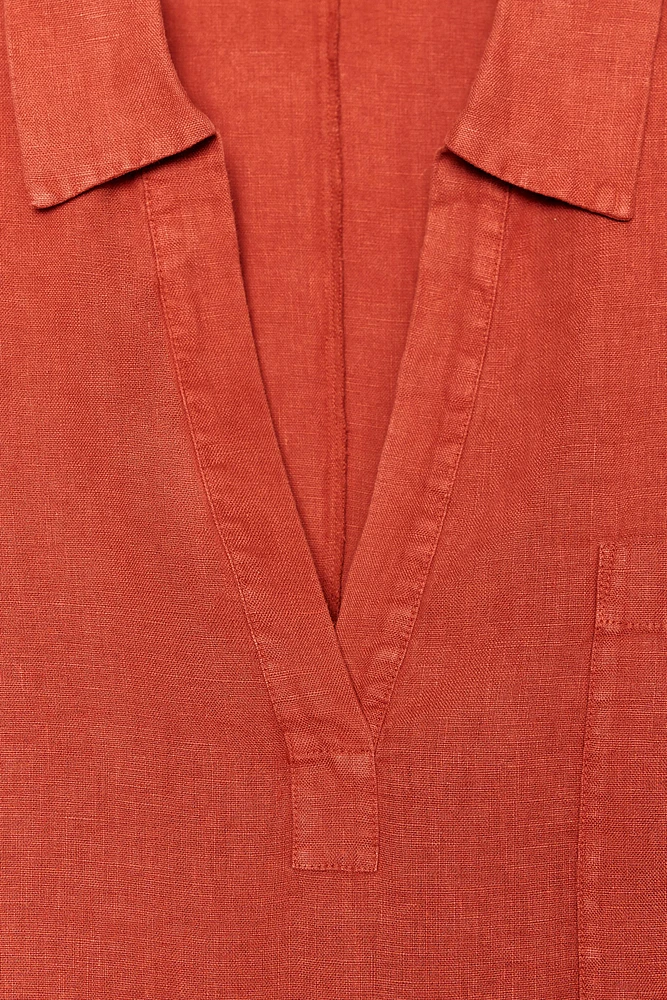ZW COLLECTION 100% LINEN TUNIC DRESS