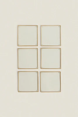 LOT DESSOUS DE VERRE MÉTAL ET VERRE RECYCLABLE (LOT DE 6)