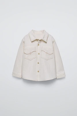 EMBROIDERED POCKETS OVERSHIRT