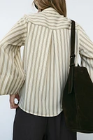 WIDE SLEEVE STRIPED BLOUSE