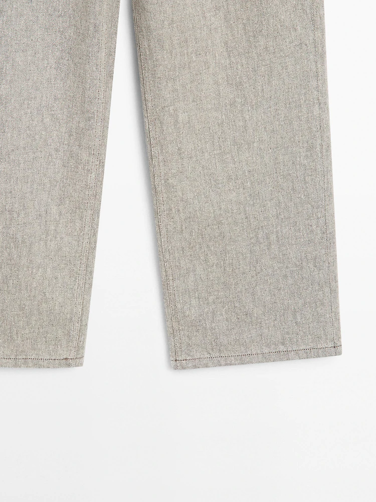 Jean wide leg taille moyenne