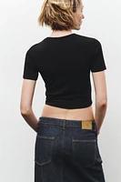 CROPPED STRETCH T-SHIRT