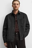 FAUX SUEDE OVERSHIRT