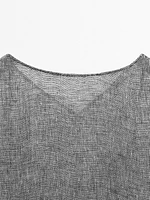 Short dress with sleeve detail, 100% linen