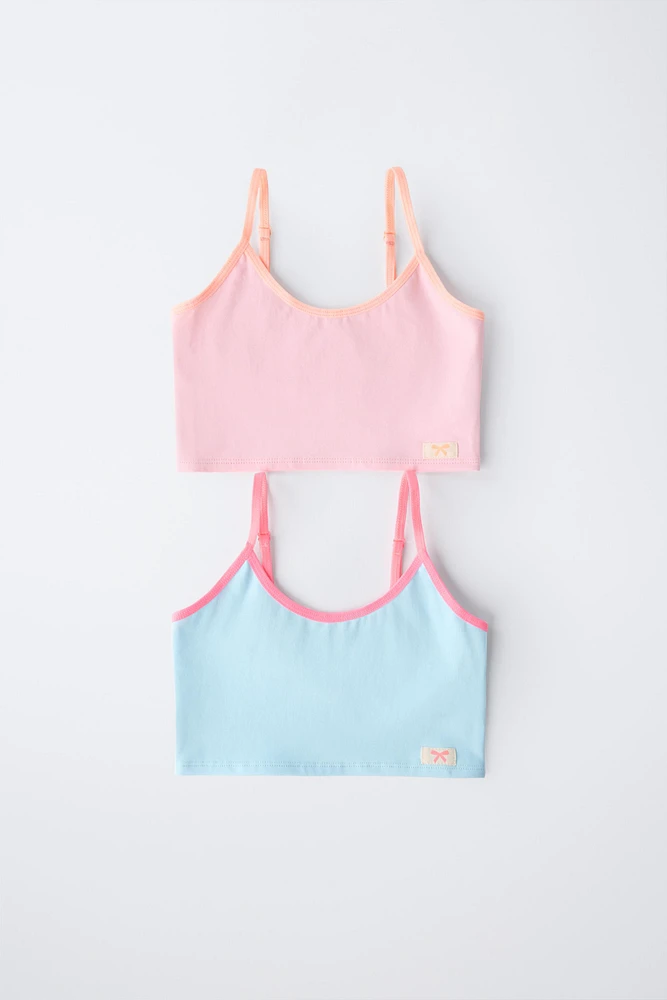 9-14 ANS/ LOT DE DEUX HAUTS DÉTAILS FLUO