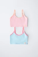 9-14 ANS/ LOT DE DEUX HAUTS DÉTAILS FLUO