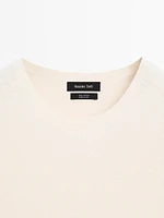 100% cotton short sleeve knit sweater