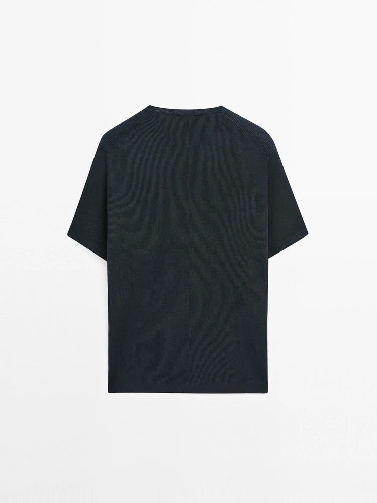 100% cotton short sleeve knit sweater