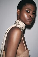 ZW COLLECTION EMBROIDERED ASYMMETRIC DRESS