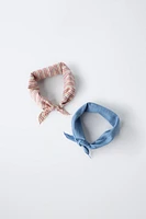 TWO-PACK OF SOLID AND STRIPED BANDANAS